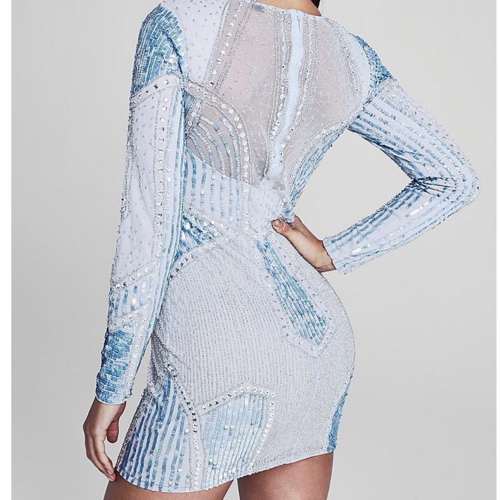 Icy Blue Embellished Dress